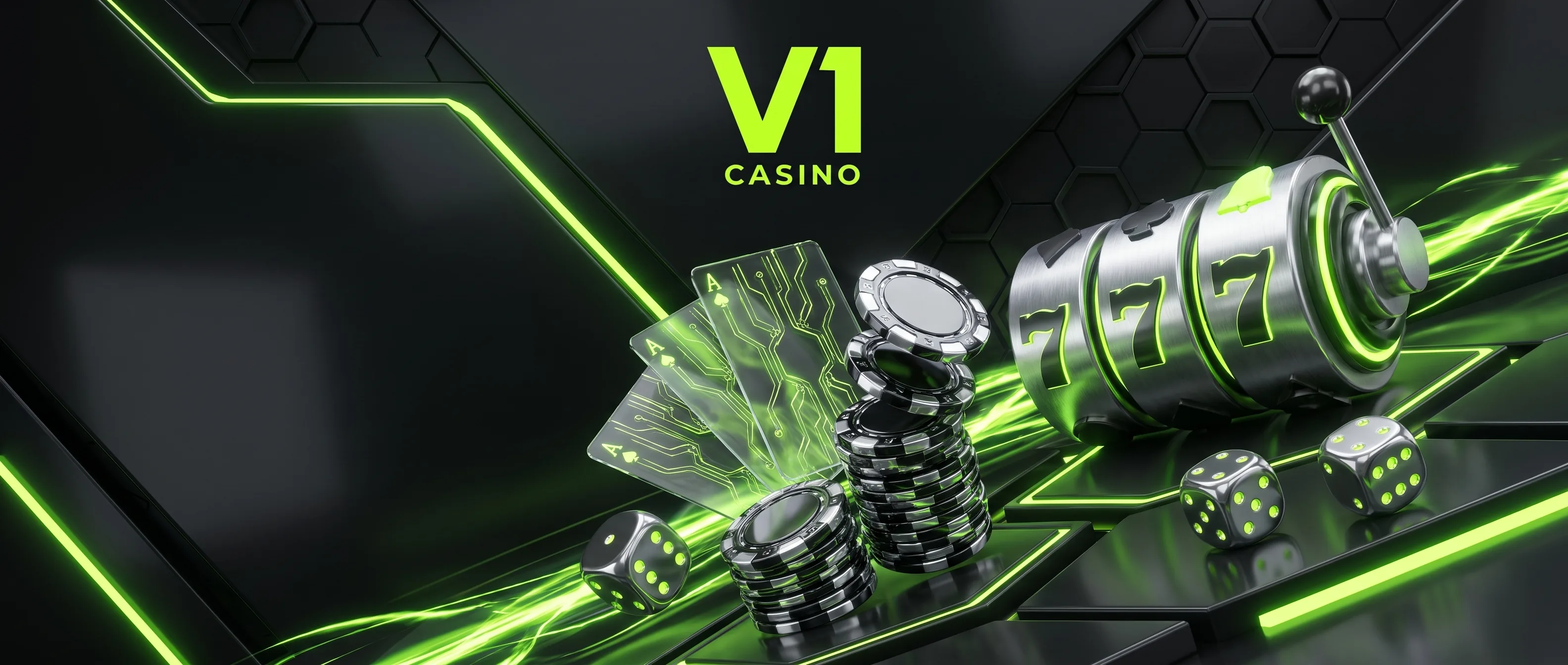 V1 Casino electric rush artwork